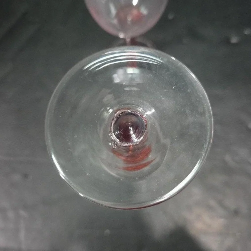 Red Stemmed Champagne Flutes, Set of 2, Hand Blown Toasting Glasses, Stemware‎